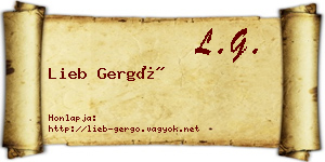 Lieb Gergő névjegykártya