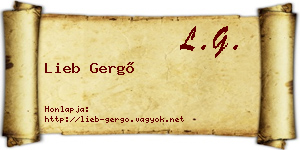 Lieb Gergő névjegykártya
